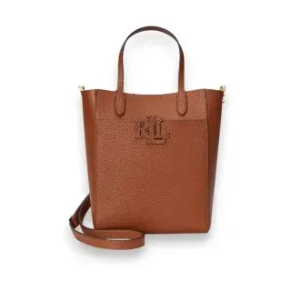 Lauren Ralph Lauren für Damen. 431966760001 Braune Cameryn Tote-Tasche aus genarbtem Leder (OSFA), Lässig