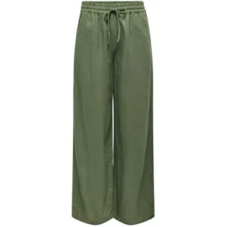Jdy JDYSAY Linen HW Wide Pant Schlupfhose Kalamata Grün M (38)