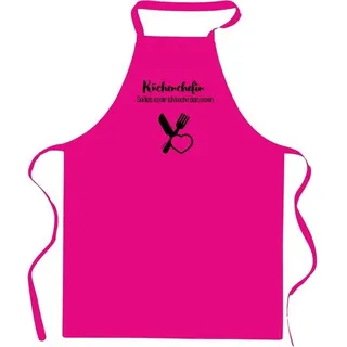 Schürze aus Baumwolle für Frauen, Geschenk, weiß, mittel - Rosa