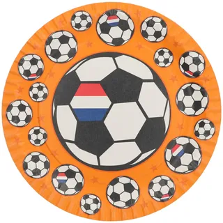 Folat 31091 Einwegteller Holland 23 cm-8 Stück Fußball Weltmeisterschaft, Orange