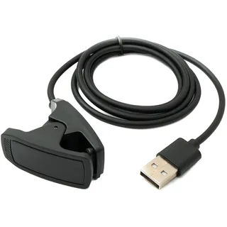 system-s USB 2.0 Kabel 100 cm Ladekabel Klemme für Garmin Descent MK3 MK3i Smartwatch in Schwarz