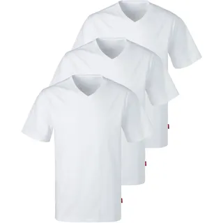 T-Shirt S.OLIVER, Herren, Gr. L, weiß, Jersey, Obermaterial: 100% Baumwolle, unifarben, Basic, bequem hüftbedeckend, V-Ausschnitt, abgesteppte Kante, Shirts T-Shirt, in uni, Topseller