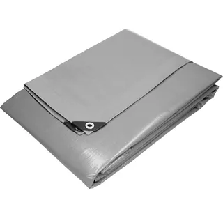 ECD Germany Abdeckplane Gewebeplane mit Ösen, 3x4m 12m2 180g/m2, aus Polyethylen, Schimmelresistent Wasserdicht - Grau