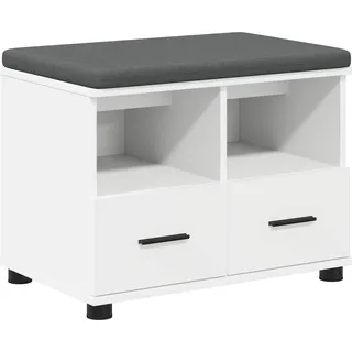 Flurbank Weiß 60 x 38 x 46 cm Holzwerkstoff und Stoff - Weiß