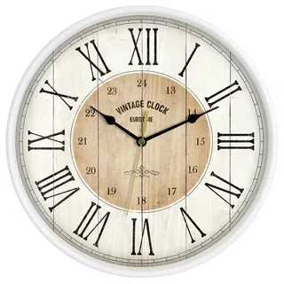 EUROTIME 81748-07 Quarz Wanduhr 30.5cm Weiß