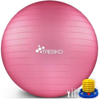 TRESKO Gymnastikball mit Pumpe, rosa