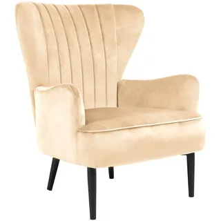 Svita Arthur Sessel Relaxsessel Modern Gepolstert Samt Hellbraun