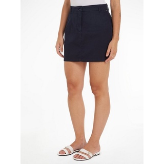 Tommy Hilfiger Minirock »COTTON GMD CHINO SKIRT«, Webrock mit Logostickerei, blau