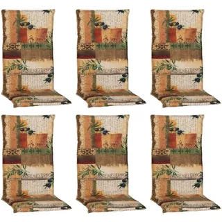 Beo Sitzauflage Hochlehner Glasgow 6er Set Beige-Natur