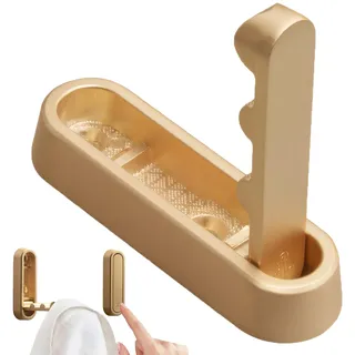 Carreneu Kleiderhaken Klappbar,90° Wandmontierte Garderobenhaken Klappbar,Unsichtbare Klapphaken Garderobe,Geeignet für Küche,Schlafzimmer,Badezimmer (Gold)
