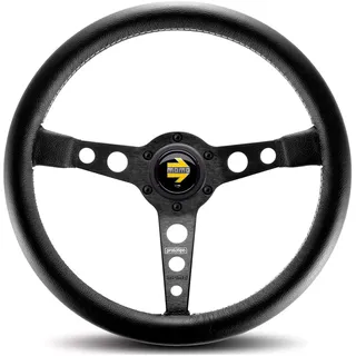 Momo 11111525211 Lenkrad Prototipo Ner35Cnfbi, Schwarz mit weißer Naht