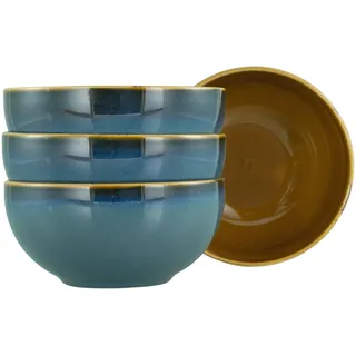 CreaTable, 22886, Serie Mallorca, 4-teiliges Geschirrset für 4 Personen, Buddha Bowl aus Steinzeug, spülmaschinen- und mikrowellengeeignet, Qualitätsproduktion