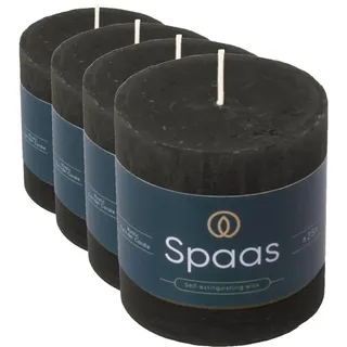 Spaas Rustikale Stumpenkerze 70/70 mm 25St. - schwarz (Packung mit 4)