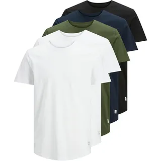 JACK & JONES T-Shirt 5er-Pack Einfarbig T-Shirt