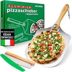 Ecowize Professionelle Pizzaschaufel Aluminium – Pizzaschieber mit klappbarem Griff - Pizzaschaufel Aluminium Extra GROß - 61.5 cm x 31 cm - Pizzawender Aluminium - Top Verarbeitung