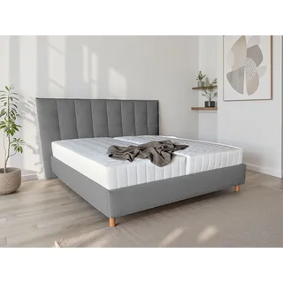 COLLECTION AB Polsterbett »CLASSIC Scandi erhältlich in der Breite 180x200cm« 3 Varianten: Rahmen, Rahmen + Rost oder Komplett-Set mit King-Matratze