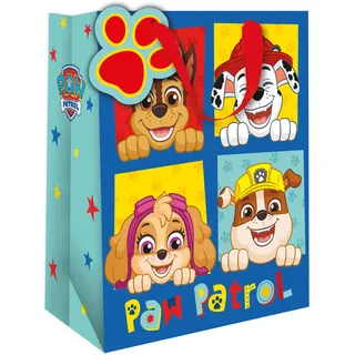 Paw Patrol Geschenktüte für Jungen, perfekt für jeden Jungen Geburtstag, Blau, 33 x 26 x 13,5 cm