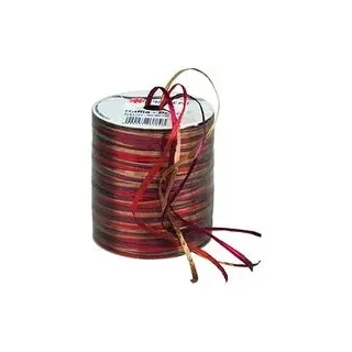 PRÄSENT Geschenkband Raffia glänzend rot/gold 3,0 mm x 50,0 m
