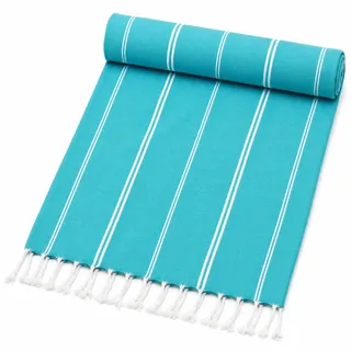 Mon Bijou Hamamtuch Türkis 200x100 cm Strandtuch & Saunatuch aus Recycling-Baumwolle – Ultraleicht & schnelltrocknend – Reisehandtuch für Urlaub, Strand, Spa, Damen & Herren