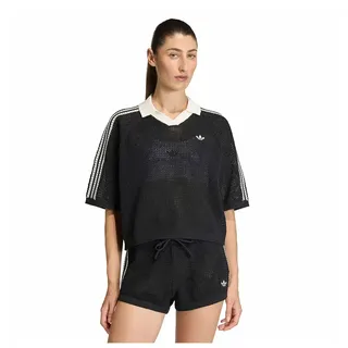 Adidas Originals Knitted Crochet Kurzarm-poloshirt - Black - M