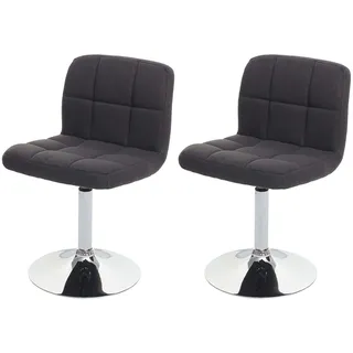 Mendler 2er-Set Esszimmerstuhl Kavala Stoff/Textil dunkelgrau