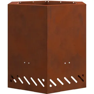 vidaXL Rauchfreier Feuerkorb Braun 48 x 48 x 51 cm Wetterfeststahl - Braun