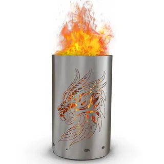 Feuertonne, Feuerkorb, Feuerschale, Lagerfeuertonne mit Motiv Drachen - Fire Dragon