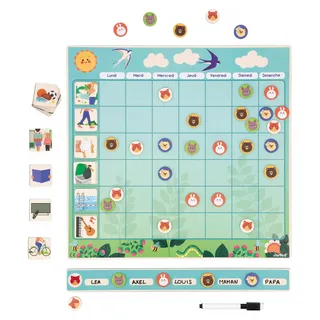 Janod Magnettafel - Wochenplan für Kinder - Lernspielzeug