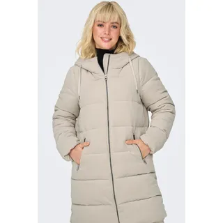Only Steppjacke ONLY "ONLDOLLY LONG CORDUROY PUFFER OTW", Damen, Gr. XS, moonstruck detail:big wales, Cord, Obermaterial: 100% Polyester, unifarben, regular fit taillenbedeckt, Jacken Steppjacke, aus feinem Cordmaterial