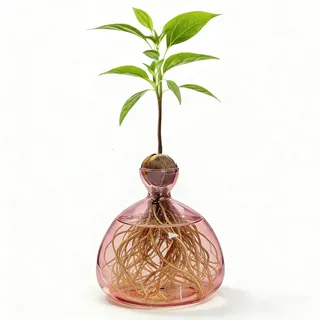 Klare Avocado Baum Anbauvasen, Aufzucht-Glas für Avocados und Kastanien, Glas Avocado Baum Blumenvasen, Hydroponic Glasvase Fuer Blumen, für Deko Hochzeit Tisch Wohnzimmer Couchtisch (Rosa)