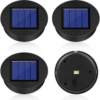 4 Stück Solarleuchten Ersatz Top, Solarlampen Ersatz Top 8CM mit LED Leuchtmitteln, Ersatzoberteil Glühbirne Ersatzteil, für hängende Laternen, DIY-Tischleuchten, Garten/Terrasse Dekoration