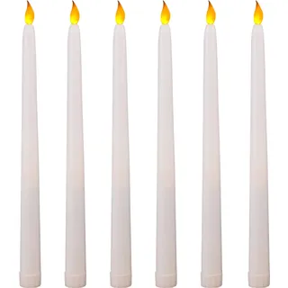 Elektrische Kegelkerze Langer Stab Gelb Flackernde LED Kerze Dekoration für Geburtstag Halloween Weihnachten Hochzeit