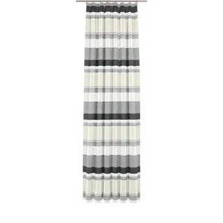 Vorhang WIRTH "Novara" Gr. 2, grau, B:135cm H:175cm, Jacquard, Baumwolle, Polyacryl, Polyester, Gardinen, Vorhang