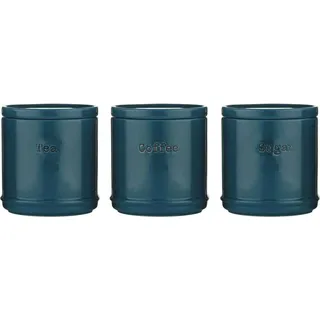 3er Set an Vorratsbehältern für Coffee, Tea und Sugar. Aus Steingut. Je 750 ML. – siehe Titel - Türkis
