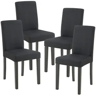 [en.casa] Esszimmerstuhl Hamburg Textil Schwarz 4er Set