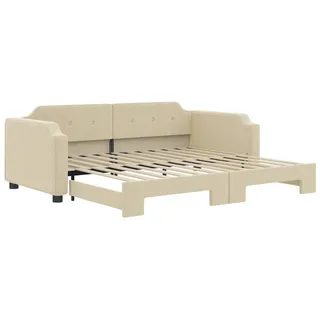 vidaXL Tagesbett Ausziehbar Creme 80x200 cm Stoff - Creme