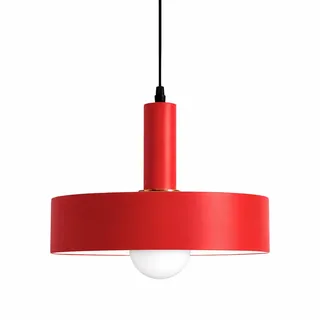 HJXDtech ⌀30cm Pendelleuchte Esstisch, Moderne Hängelampe aus Metall in Rot, Höhenverstellbar Hängende Deckenlampe für Küchen, Esszimmer, Wohnzimmer & Café, E27-Fassung