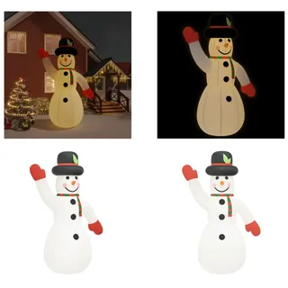vidaXL Aufblasbarer Schneemann mit LEDs 455 cm - Aufblasbarer Schneemann - Aufblasbare Schneemänner - Aufblasbare Figur - Weihnachtsfigur Aufblasbar - Weiß