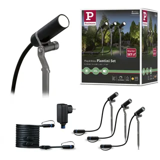 Paulmann Plug & Shine Plantini Basisset Outdoor schwenkbar drei Spots