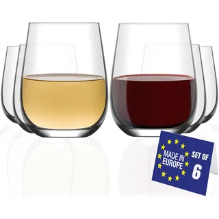 NORDIC SCHILLER Premium Pint Trinkgläser Groß, Wassergläser Spülmaschinenfest 590ml, 6er Set, BLEI FREI Weinglas Coktailgläser Wasserglas Groß Weingläser Pint Trinkglas Water Glasses Caipirinha Gläser
