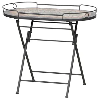 Siena Garden Prato Serviertisch 68 x 41 cm schwarz matt/bunt