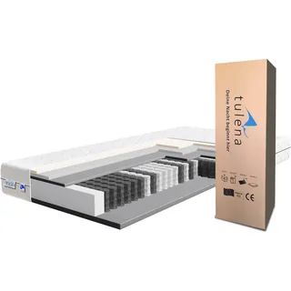 TULENA NOX Taschenfederkern Matratze 80 x 200 cm mit Memoryschaum Comfort, H2 / H3
