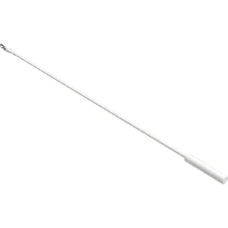 Interdeco Schleuderstab/Gardinenstab mit Griff (1 Stück) Weiß aus Metall/Kunststoff für Gardinen/Vorhänge, Trento, 75 cm