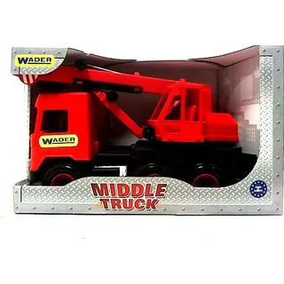 MIDDLE TRUCK Kran rot-schwarz im Schaukarton