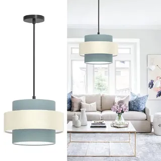 Depuley LED Hängeleuchte Höhenverstellbar Trommel, Pendelleuchte Minimalistisch, E27 Lampenfassung, Hängelampe Esszimmer, Esstischlampe Deckenlampe für Schlafzimmer Küchen Balkon Studio Flur