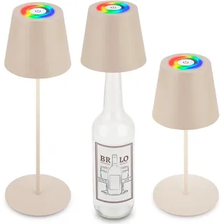 Brilo Akku Tischleuchte Calida Touch Dimmbar Flaschenaufsatz 36 cm Beige