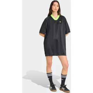 adidas Originals Shirtkleid "ADICOLOR JACQUARD OVERSIZE" sportlicher Stil, moderner 2000er-Vibe, aus Satin, schwarz, signal grün