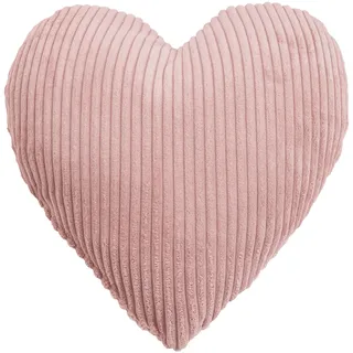 Magma Heimtex Dekokissen "SHARA Herzkissen" Kuscheliges Herzkissen mit Cord-Charme, rose, cord  herz  gestreift