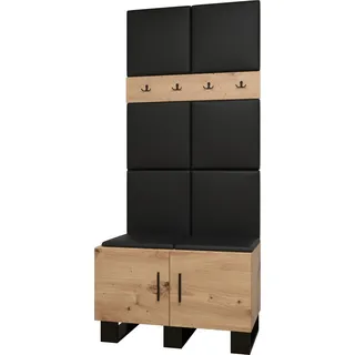 Garderobe ARTIN Set 4 mit gepolsterten Paneelen Industrial Design
