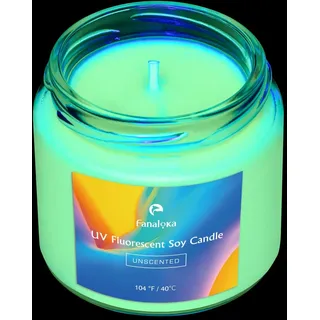 UV-fluoreszierende Sojawachskerzen mit niedriger Temperatur und niedriger Wärme, Wachsspiel für Partys, unparfümiert, 104 °F, 5 oz (gelb)
